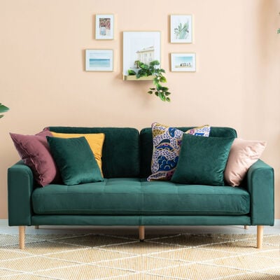 House Nordic Lido 2-istuttava sohva sinapinkeltainen Bluvel 68 sametti
